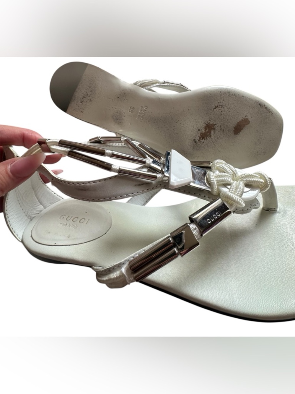 Gucci  T-Strap Knot thong Sandals sz. 38 - Picture 11 of 13